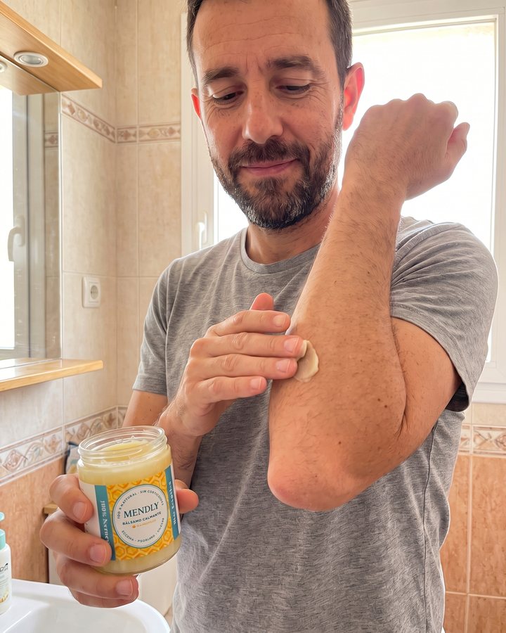Sur les coudes, après la douche